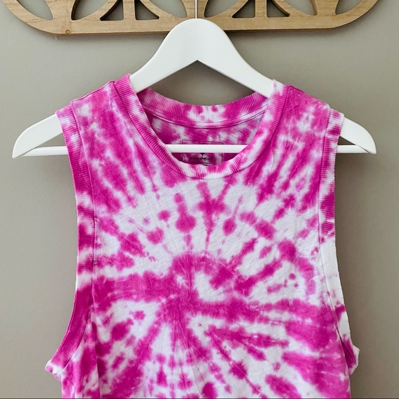 Free People Tie Dye Tank Top Pink Sz Small - Picture 2 of 10